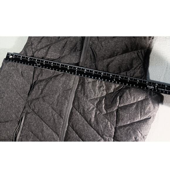 Eddie Bauer Women’s Hooded Down Vest M Gray Faux Fur Trim Winter Puffer Warm - Picture 3 of 8